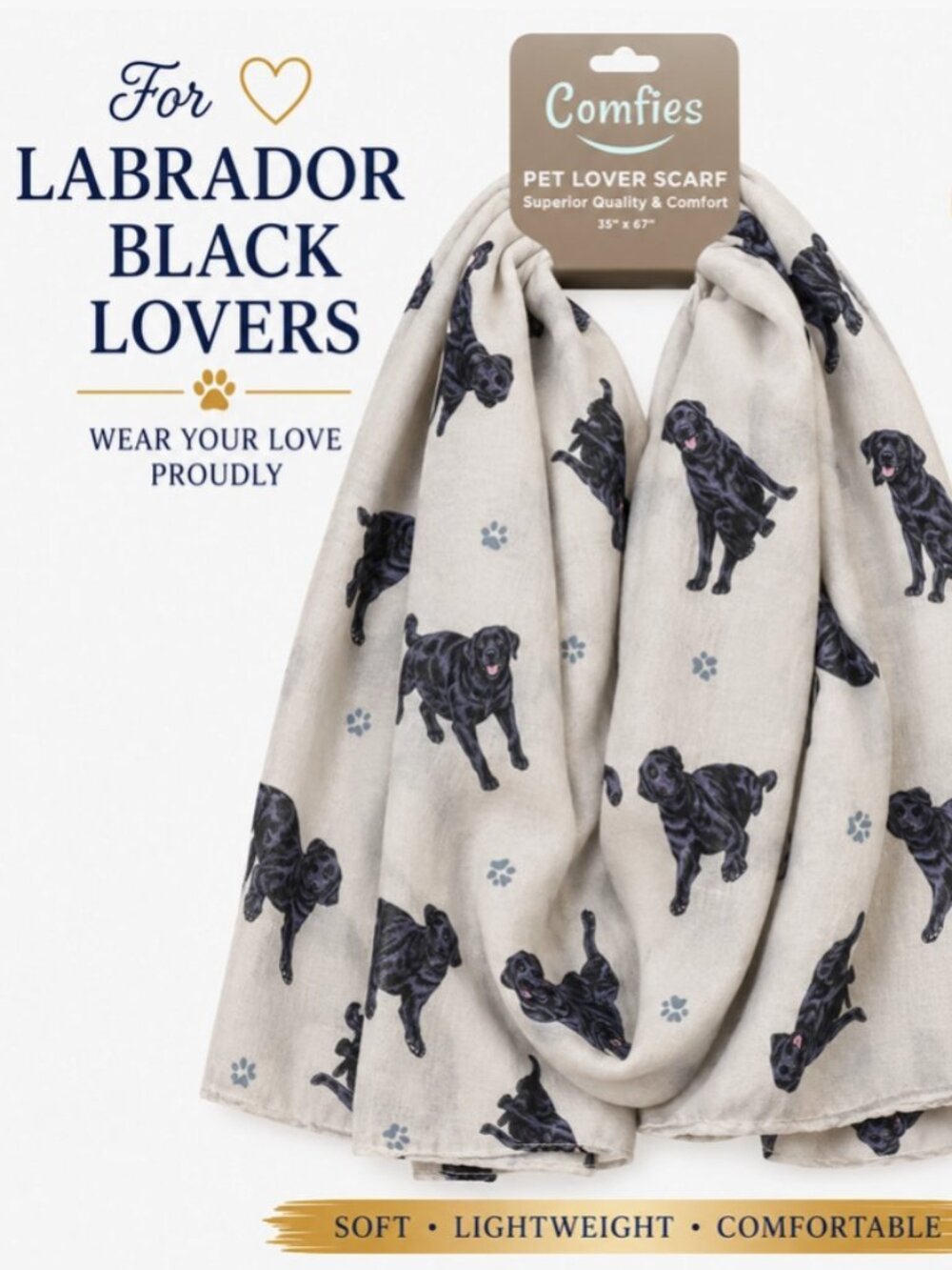 Comfies black Labrador scarf